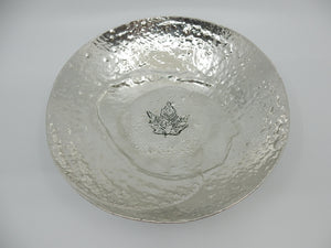 9 1/2" Pewter Bowl with Maple Leaf