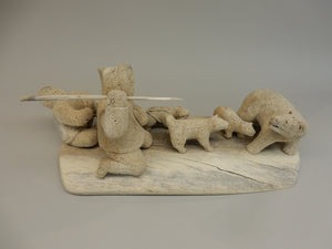 Whalebone Hunting Scene