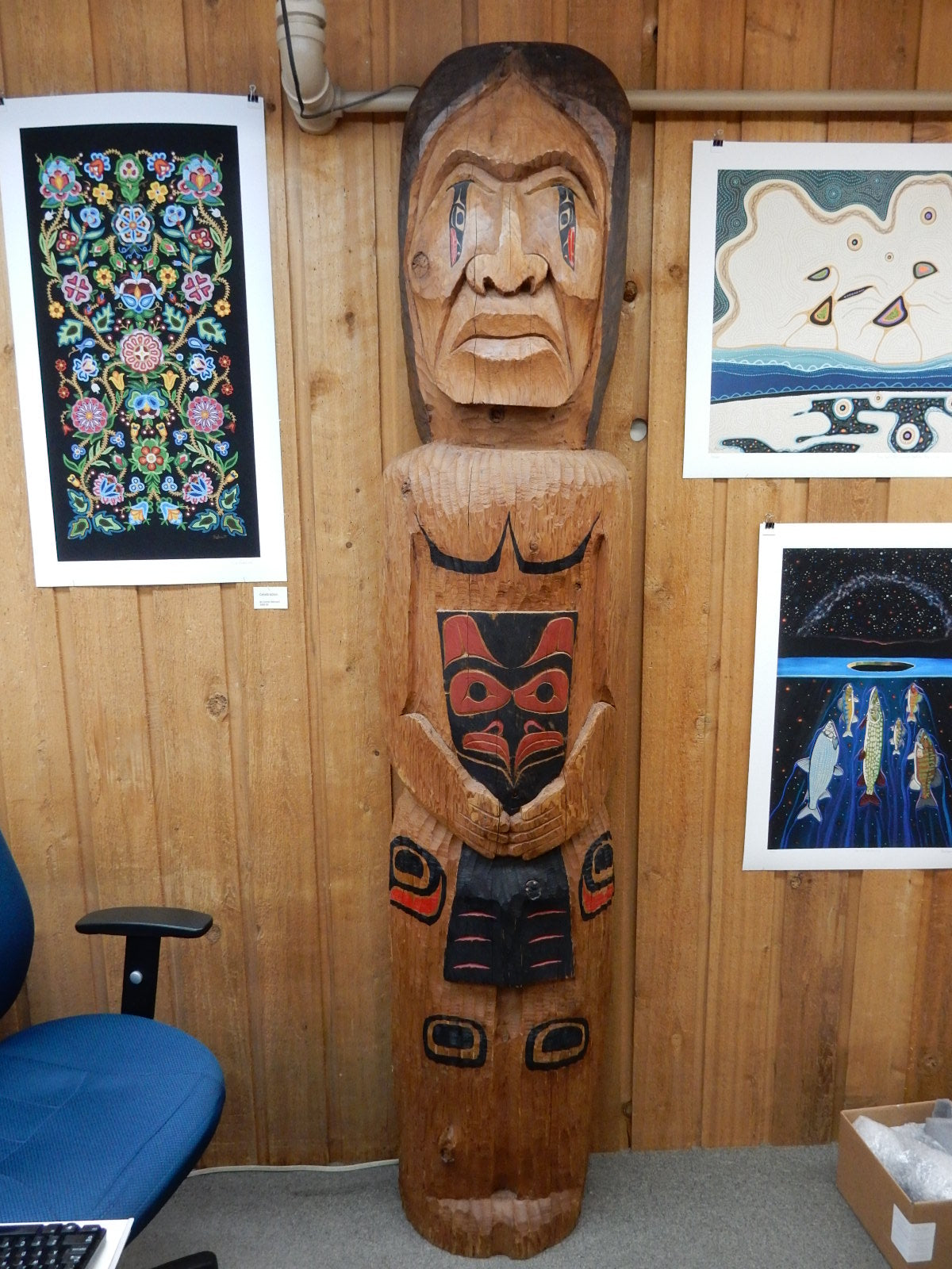ネイティブカナディアンの面　ウッドカービング First Nations Wood and Stone Carving – The Snow Goose