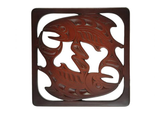 Salmon Recycled Glass Trivet