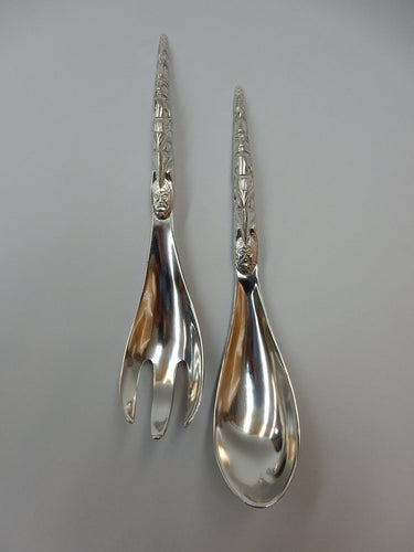 Large Horn Pewter Server Set