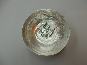 4" Pewter Bowl with Maple Leaf