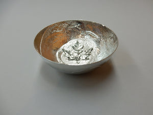 4" Pewter Bowl with Maple Leaf
