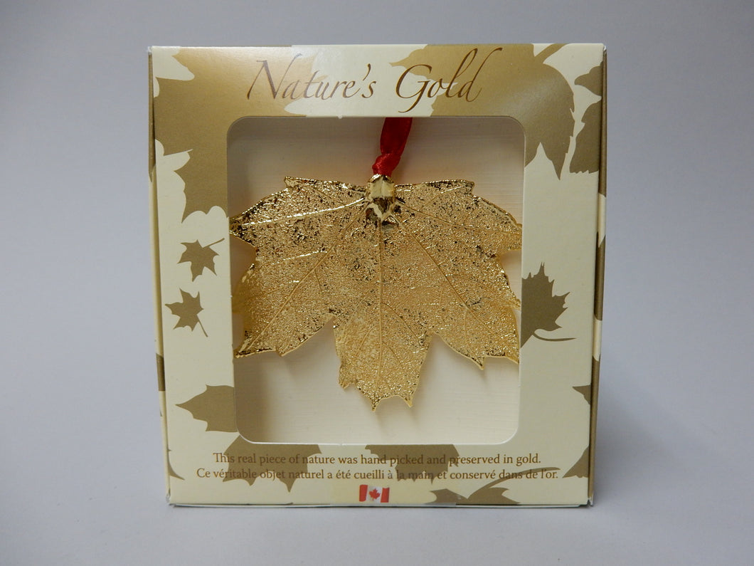 Gold plated maple leaf Ornament, Gold