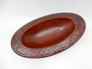 Oval Bowl Black or Red Recycled Glass