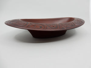 Oval Bowl Black or Red Recycled Glass